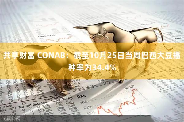 共享财富 CONAB：截至10月25日当周巴西大豆播种率为34.4%