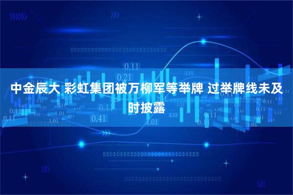 中金辰大 彩虹集团被万柳军等举牌 过举牌线未及时披露